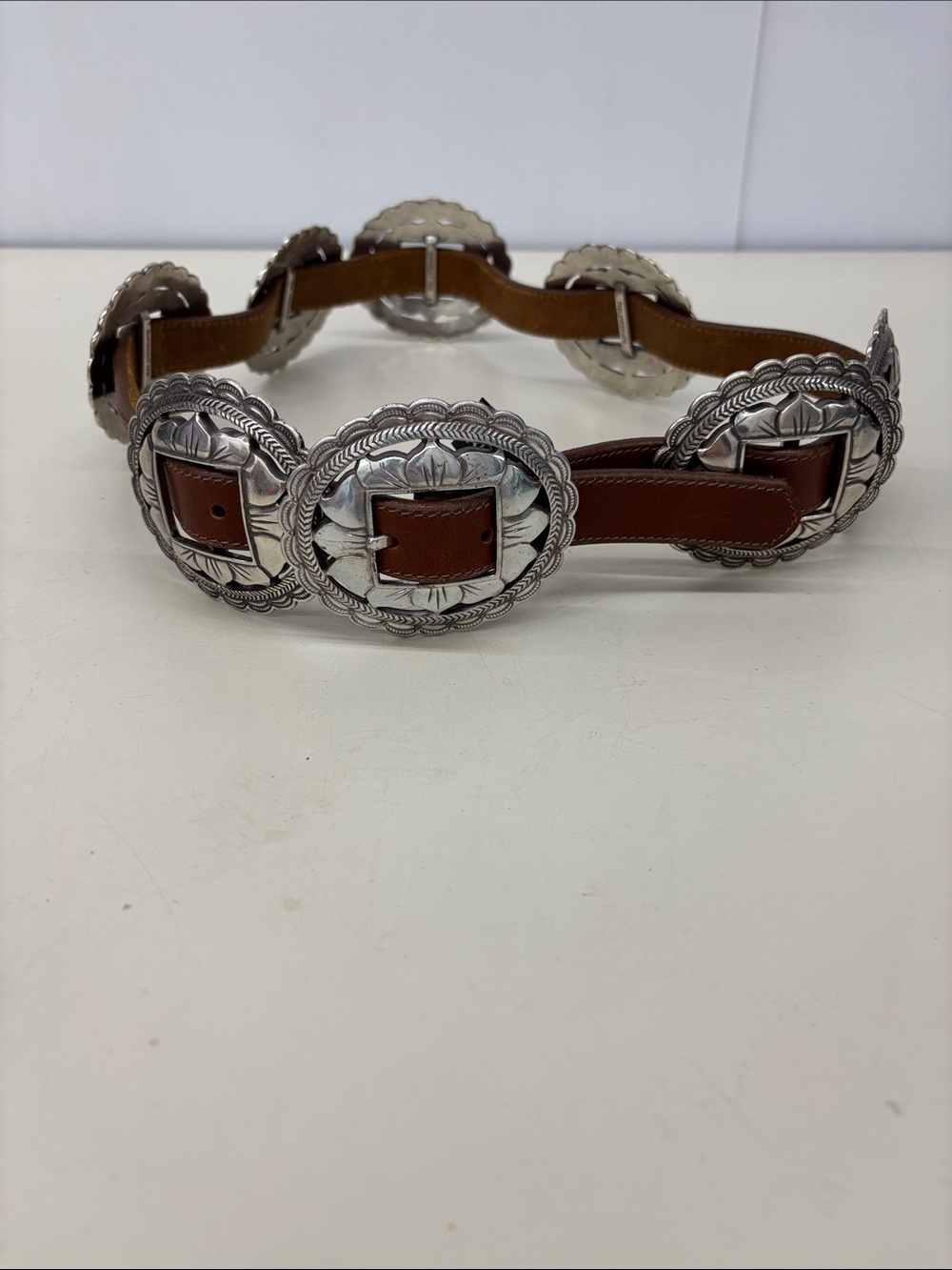 Brighton Women’s Brown Leather Sunflower Concho Belt